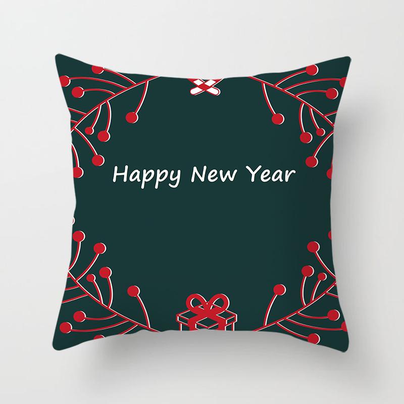 Merry Christmas Printed Red Pillowcase  Style Cushion Cover Home Sofa Decor Throw