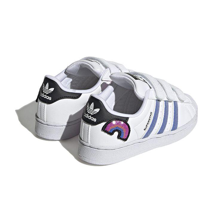 Adidas Superstar Little Kid Rainbow Decal Kids Sneakers White Cloud-White Pulse-Blue GV8988