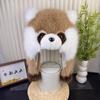 Women's Faux Fur Raccoon Earflap Hat, Large Size, Warm for Autumn/Winter, Plush Fox Lei Feng Style.