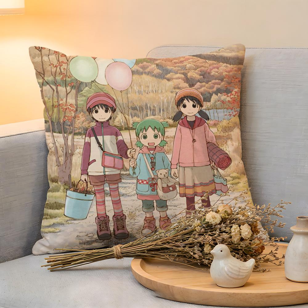 Cushion Cover Linen SkinFriendly Soft Decorative Case For Sofa Home Decor Healing Anime Cute YYotsubatSo Pillow cover