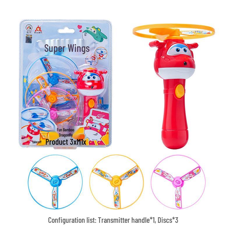Luminous Bamboo Dragonfly Flashing Frisbee Gyro Toy for Kids