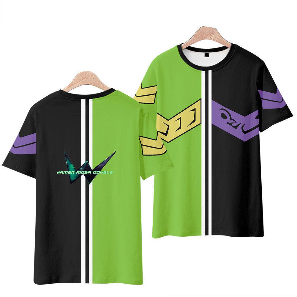 12 Colors Women Men's T-shirts KAMEN RIDER Cartoon Printed O-Neck Oversized Short Sleeves Fashion Mens Clothing Streetwear