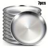7pcs stainless steel plate set,23cm stainless steel plate,lightweight non-breakable plate set,suitable for home,outdoor use,restaurant,buffet supplies