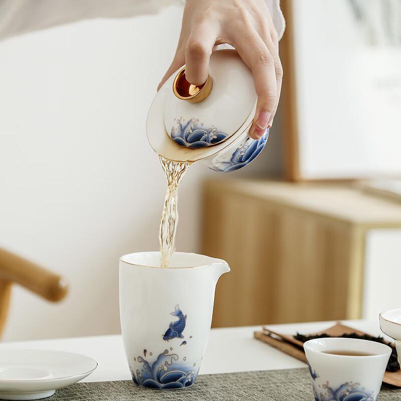 Changshengyuan Koi Ceramic Kung Fu Tea Set