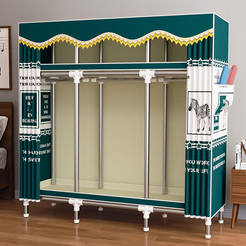 Thickened Steel Pipe Fabric Wardrobe for Dorm or Bedroom Storage