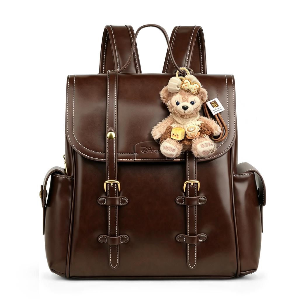 Disney Mickey Korean Style College Casual Lightweight High-Value Stain-Resistant Minimalist Trendy Versatile Backpack Women backpack Brown BMK-72172