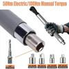 Dual-Mode Extendable Ratchet Wrench 50Nm Electric/100Nm Manual Torque 3/8" Drive Ratchet For Automotive Repair Daily Maintenance