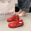 Summer thin mesh breathable red women's 2025 new shallow casual sneakers