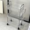 Multi Layer Clear Rolling Cosmetic Organizers Mobile Storage Cart For Bedroom Bathroom Makeup Essential