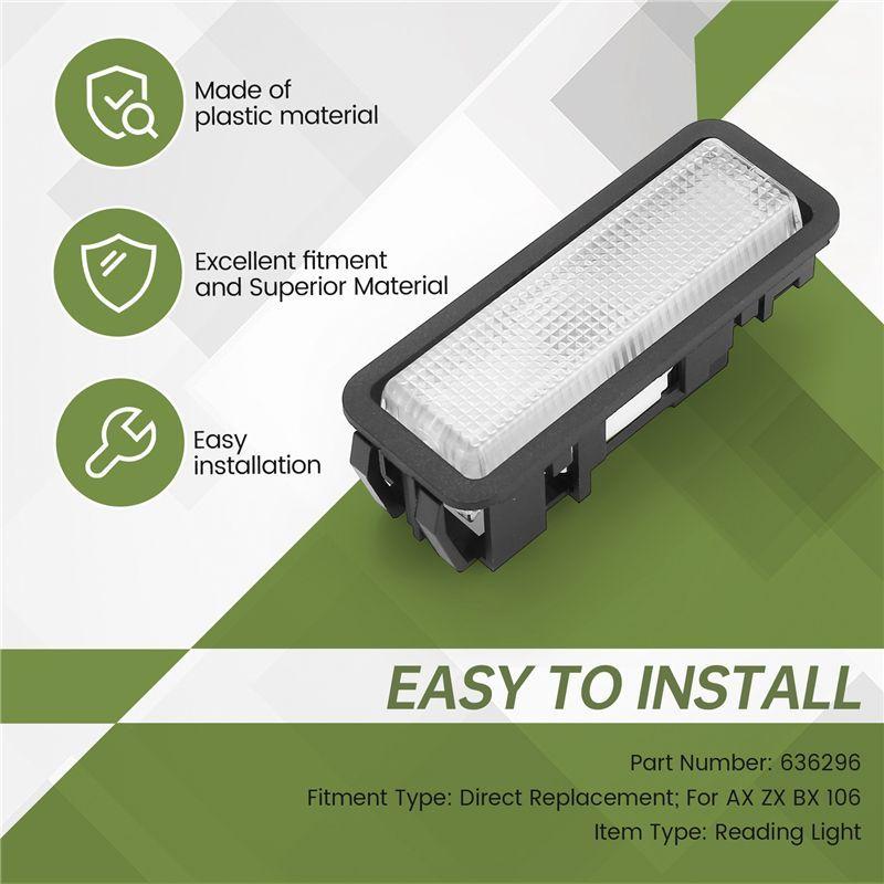 Interior Light Reading Light 636296 For Citroen AX ZX BX 106 Lnterior Dome Lamp Interior Reading Lamp