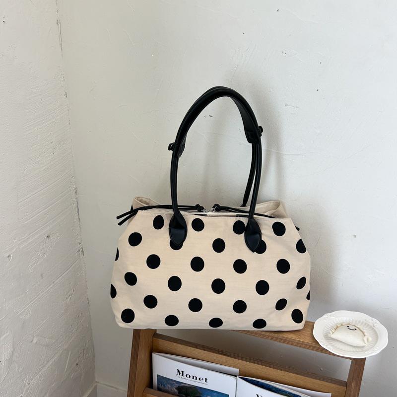 Versatile Polka Dot Korean Minimalist Tote Bag - Large Capacity, Multi-layer Shoulder Handbag