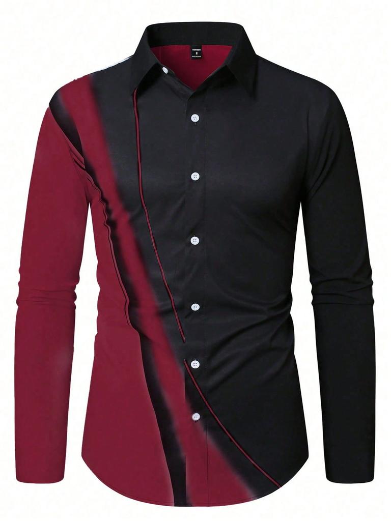 Slim Fit Men's Long Sleeve Dress Shirt, Ideal for Business and Formal Wear