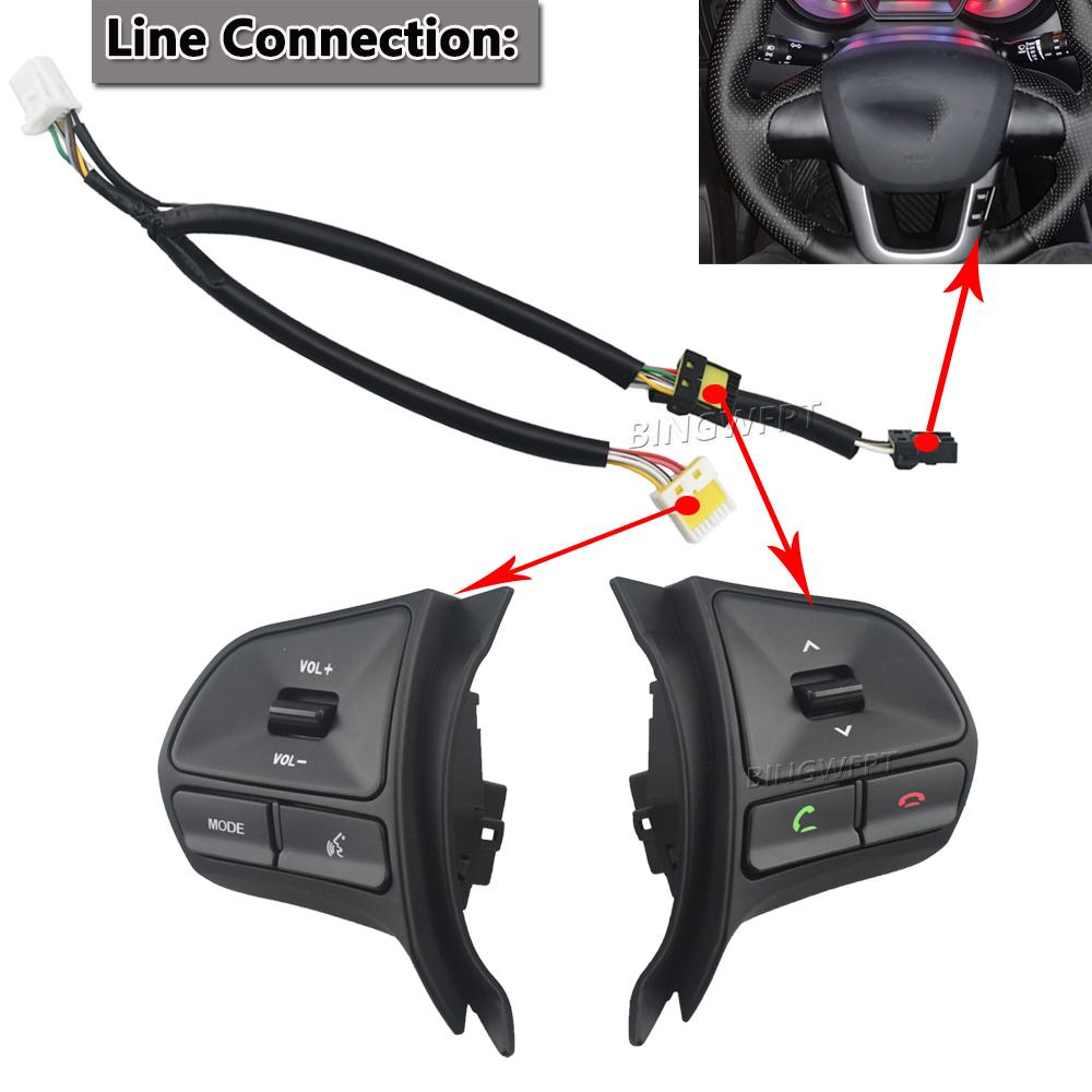 Car Switch for Kia Rio 2012-2016 Volume Mude Song Key Cruise Steering Wheel Control Button Switch No heating