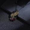 Original designer high-end natural rose pomegranate pendant s925 silver colored gemstone necklace pendant