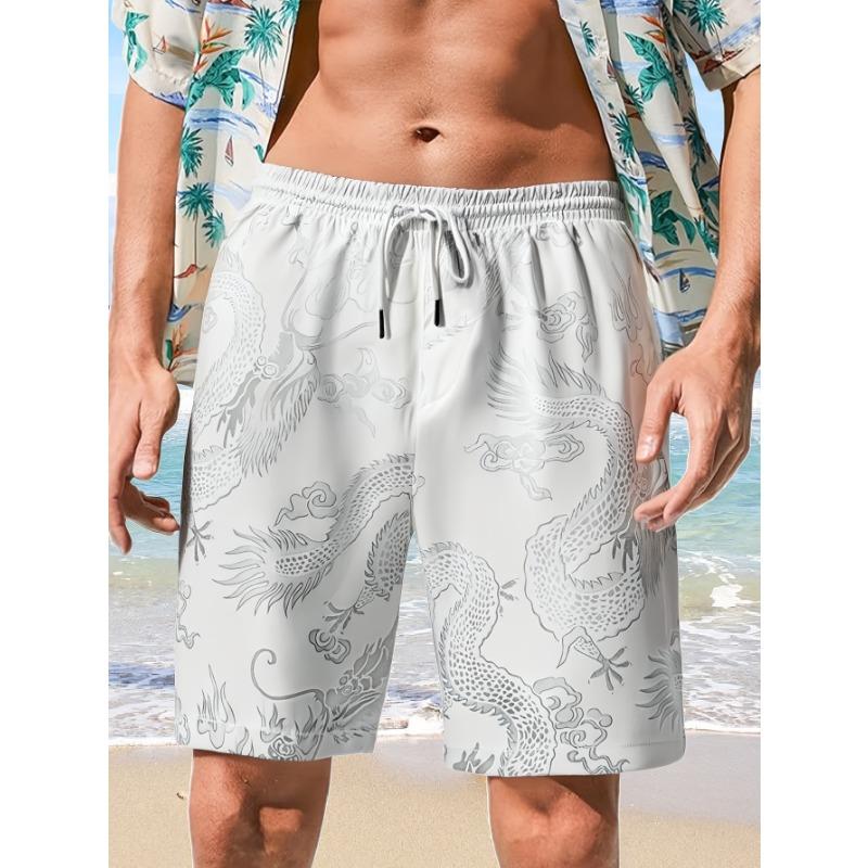 Novelty Men's Shorts Swim Beach Shorts 3D Chinese Dragon Printed Surfboard Shorts Swim Trunks Men and Women Shorts