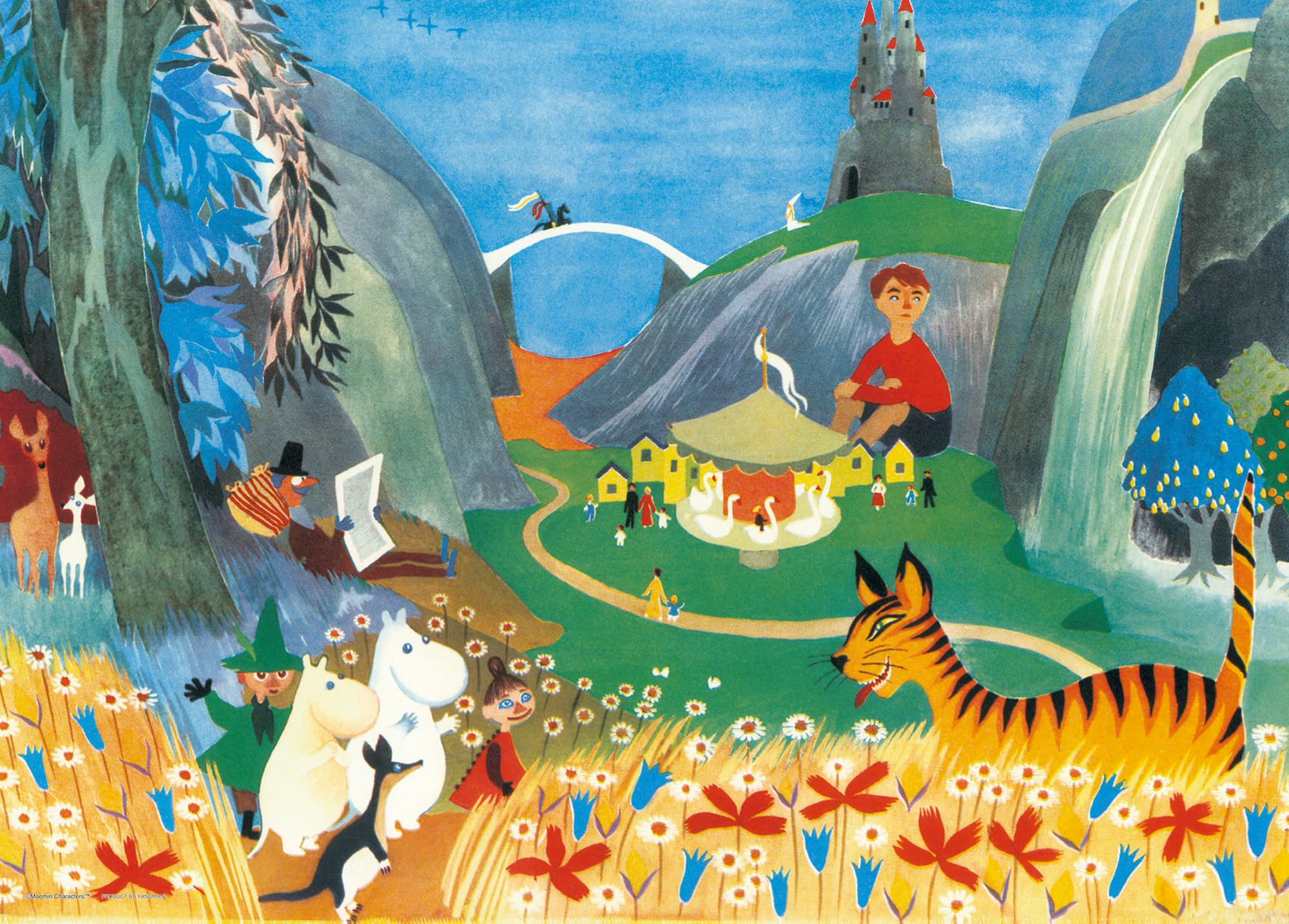 

Yanoman [Made in Japan] 500-Piece Jigsaw Puzzle Moomin Carousel Party (38x53cm) 05-1095, Includes Piece Request Postcard, Self-Adhesive Spatula,