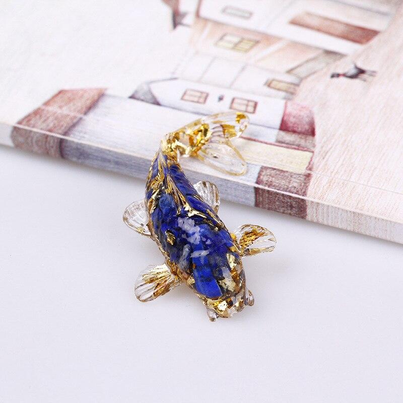 Creative Artificial Fish Turtle Dolphin Jewelry Beautiful Koi Fish Turtle Dolphin Natural Crystal Fish Table Car Home Decoration Gift for Friends