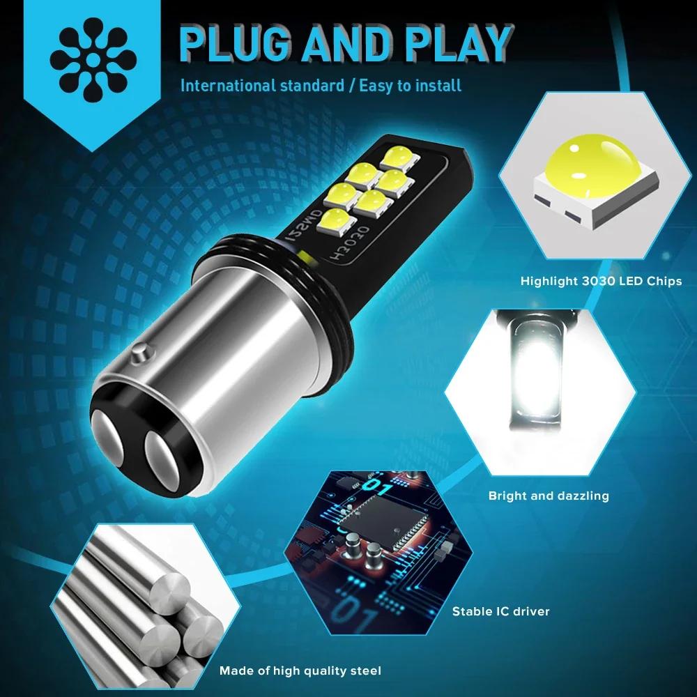 1pc 1157 Led Brake Lights Bay15d P21/5w LED Stoplight 3030 12smd Motorcycle Brake Light Signal Lamp DRL Led Car Driving Lights