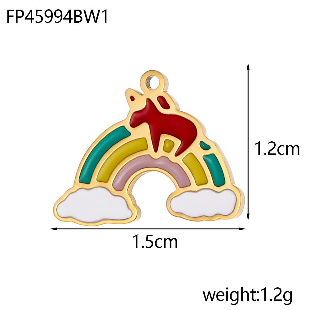 CARLIDANA Colorful Heart Shaped Gold Plated Stainless Steel Pendant Designs Rainbow Star Trendy Cloud Charms for DIY Jewelry