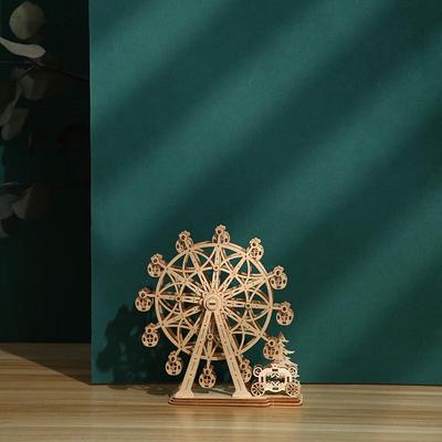 Modelo de Puzzle 3D Rueda de la Fortuna de Madera