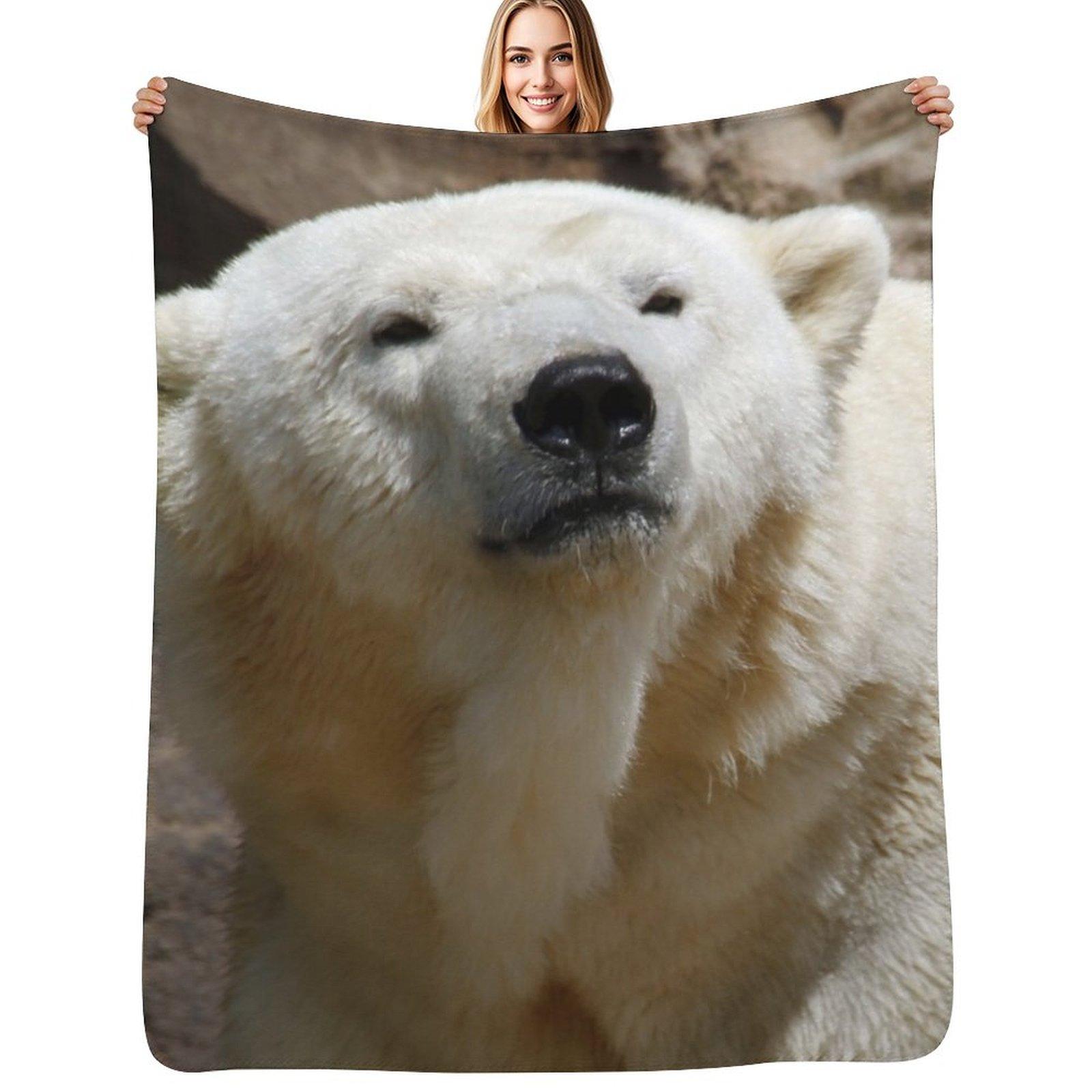 Polar Bear 519 Throw Blanket Luxurious Soft Fuzzy Blanket for Sofa Bed Size: 75*100cm, Weight: 230 GSM