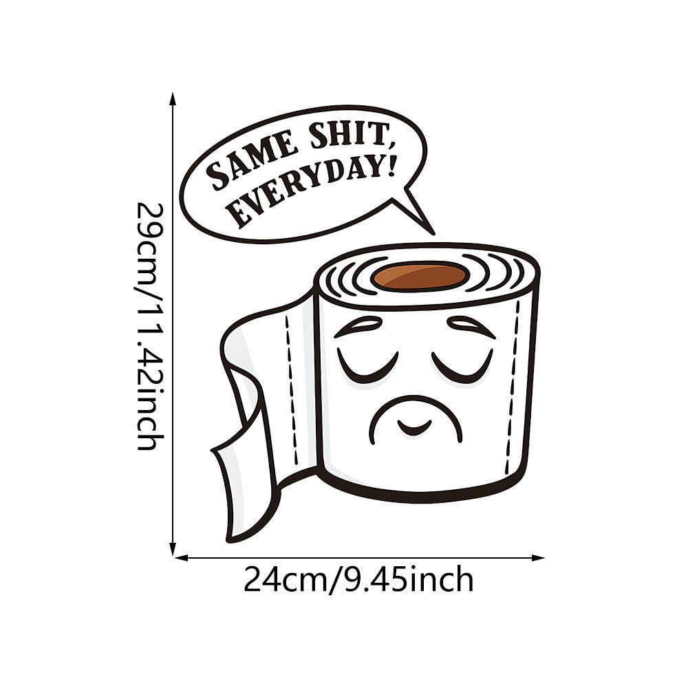 

Простая черно-белая наклейка на стену для туалета, ванной комнаты, самоклеящаяся водонепроницаемая ПВХ наклейка для туалета Toilet sticker