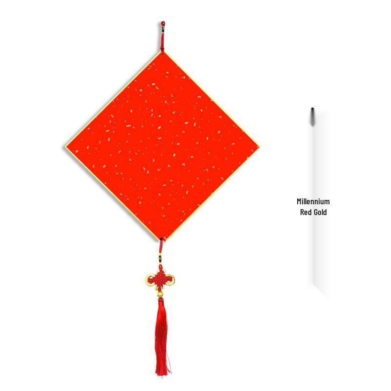 

Красный кардсток с иероглифом Фу для рукописных батиковых парных надписей, квадратный подвесной кулон, украшение китайским узлом 2025 33*33cm Red Hard Card