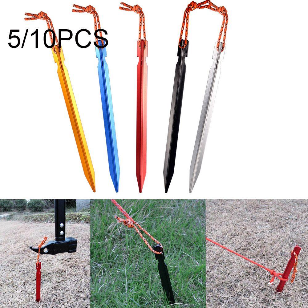5/10pcs 18cm Ultralight Aluminium Alloy Strong Camping Hiking Tent Peg Stakes Triangular Stake Nail
