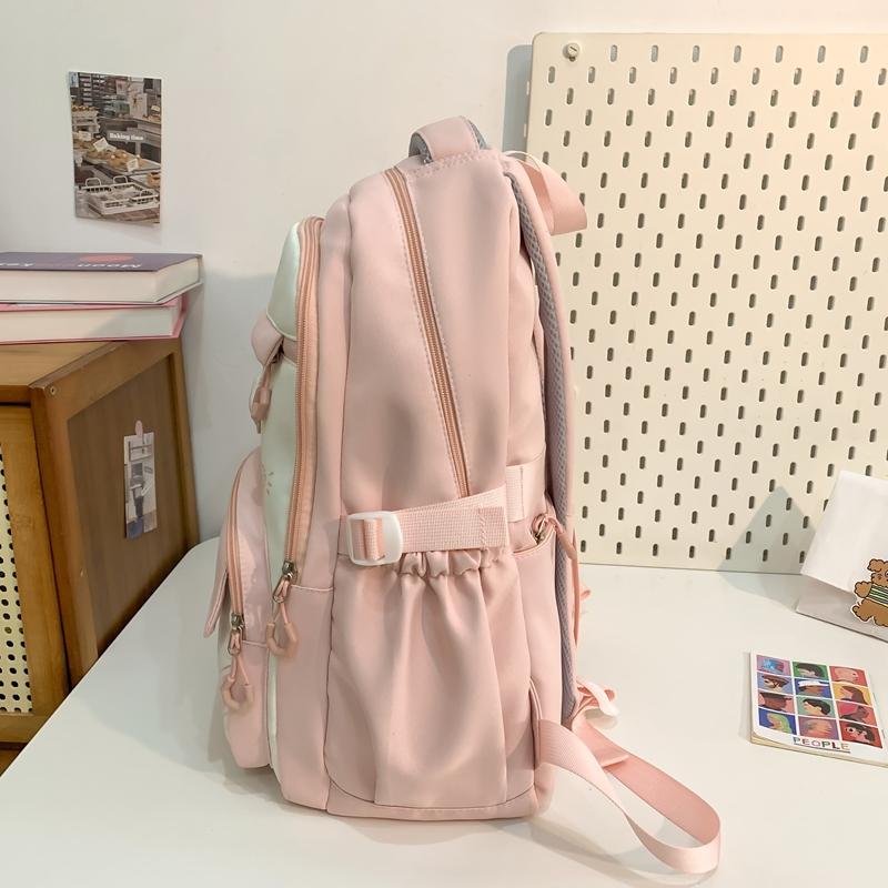 Large Capacity Junior High School Schoolbag Women's Color Contrast Backpack