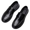 2025 Winter British Doudou Shoes Men's Black Casual Leather Shoes One Pedal Men's Fashion Trend Short Styles