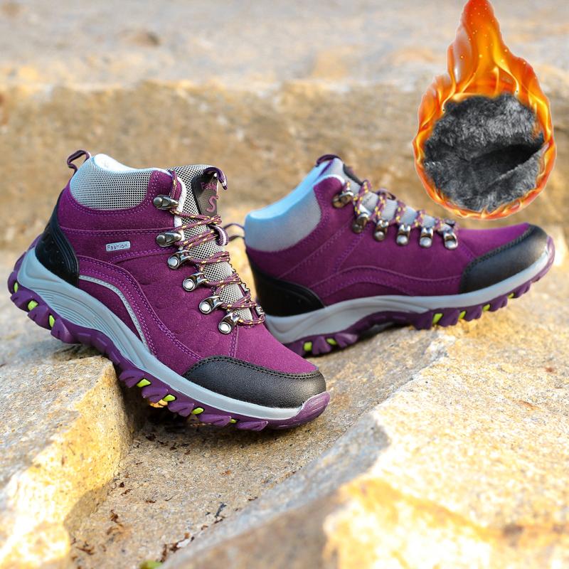 35-46 Paar Mode Plus Samt Warme High Top Baumwollschuhe Schneestiefel Plus Baumwolle Outdoor Wanderschuhe Wanderschuhe