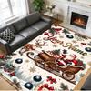 Tapis Carré Personnalisé avec Nom Imprimé de Noël Tapis de Sol Doux Antidérapant Pour Chambre à Coucher Cadeau de Fête