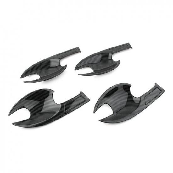 8Pcs Carbon Fiber Style Car Door Handle Bowl Cover Trim For Mazda 3 BP -2024