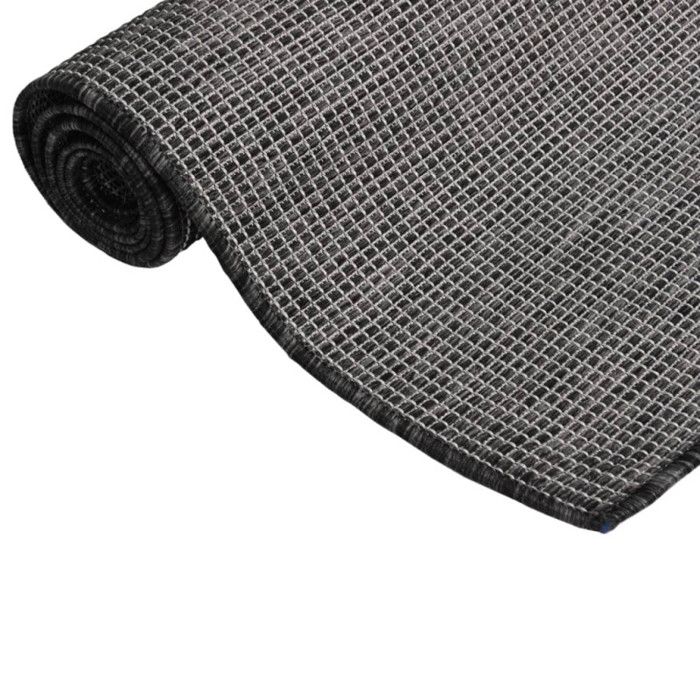 VidaXL Tapis à tissage plat d'extérieur 160x230 cm Gris