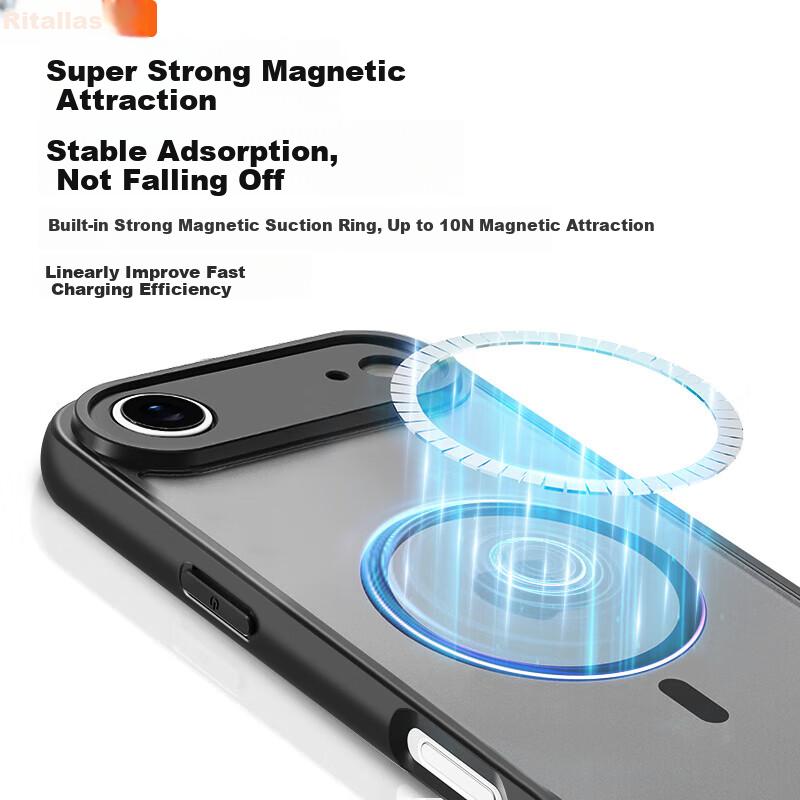 Skin-Feel Magnetic | Full Lens ProtectionCase for IPhone 17 Air, Skin-Friendly Frosted Transparent Silicone Shockproof Lens Protector And Wome