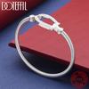 925 Sterling Silver Geometry AAA Zircon Open Bangle Bracelet for Woman Man Wedding Engagement Fashion Charm Party Jewelry
