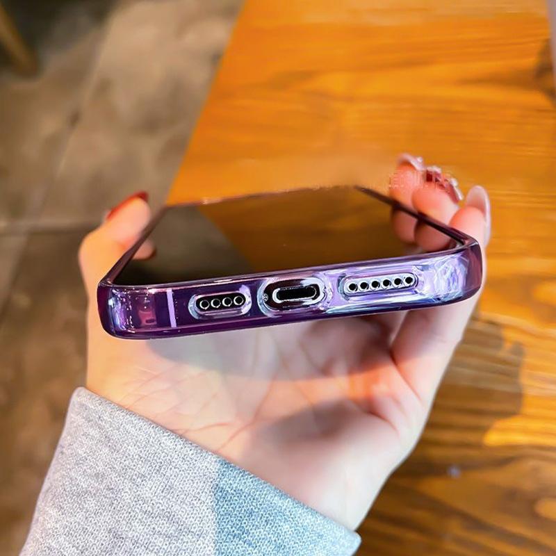 Husă transparentă din acrilic dur, rezistentă la șocuri, pentru iPhone 14 13 12 11 Pro XS Max X XR 14 Plus, husă de protecție moale din silicon