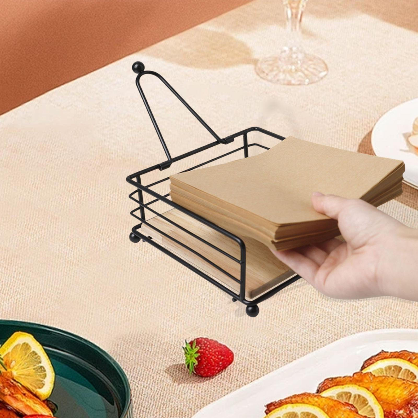 

Napkin Holder 7 x Practical Versatile Flat Dispenser with Weighted Arm Paper for чёрный