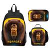 Hoppers Biber Metamorphose Druck 3-teiliges Set Schulrucksack Brottasche Federmäppchen Cartoon Schüler Set