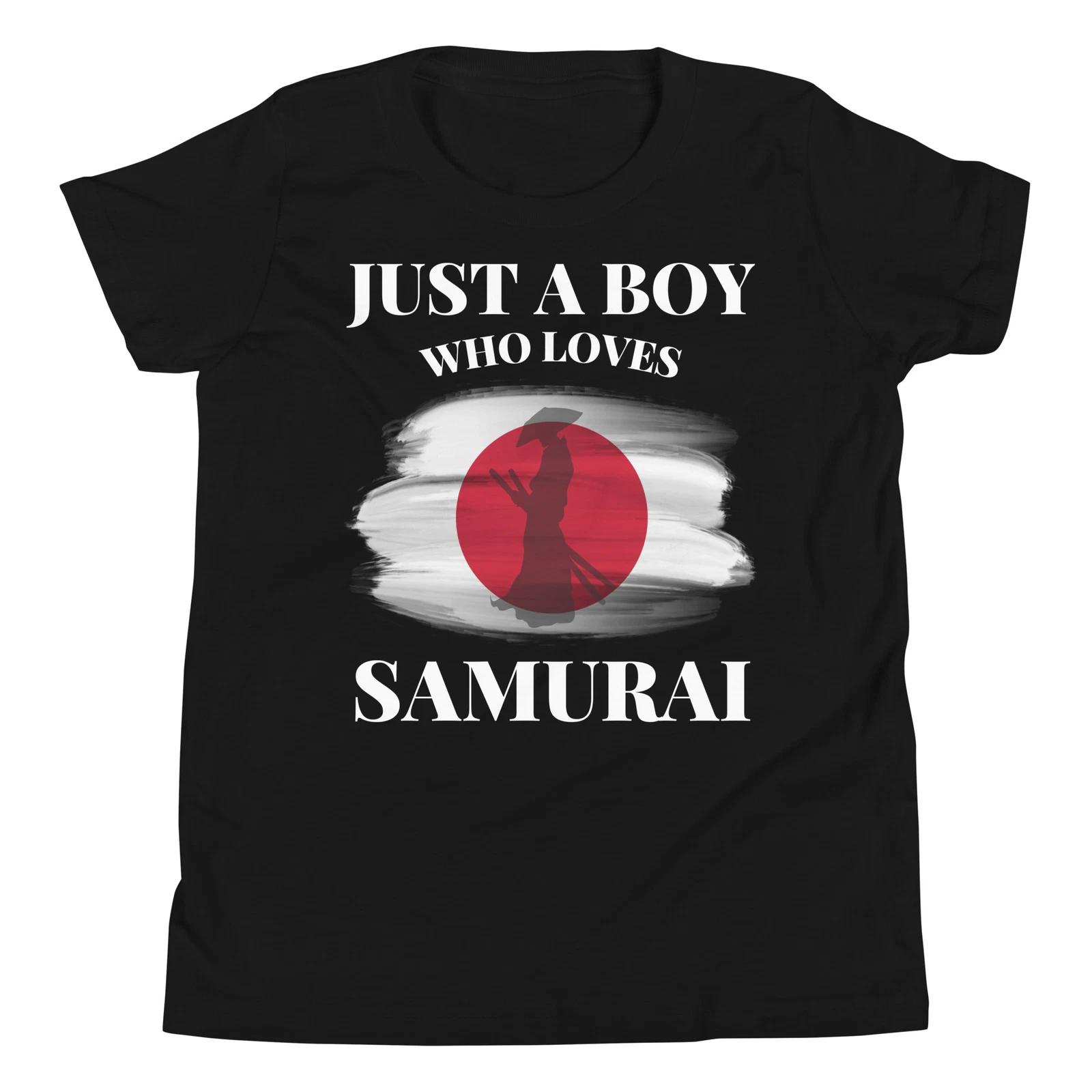 Just a Boy Who Loves Samurai Japanese Warrior Fighter Youth Short Sleeve T-Shirt 110