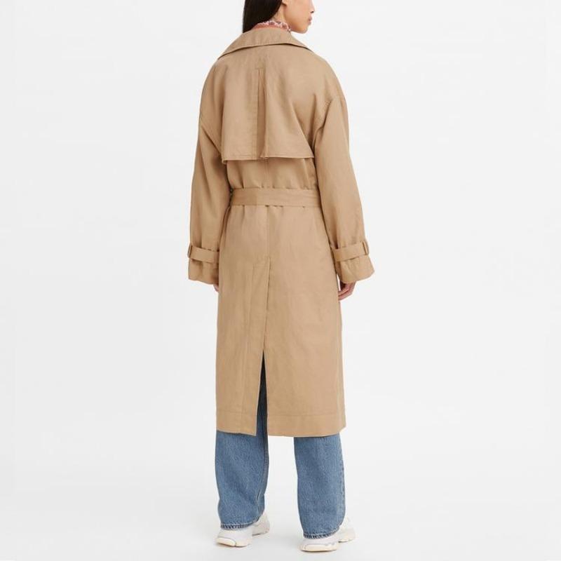 Levis Lockere Passform Taillendesign Trenchcoat Damen Oberbekleidung Khaki 24590-0002