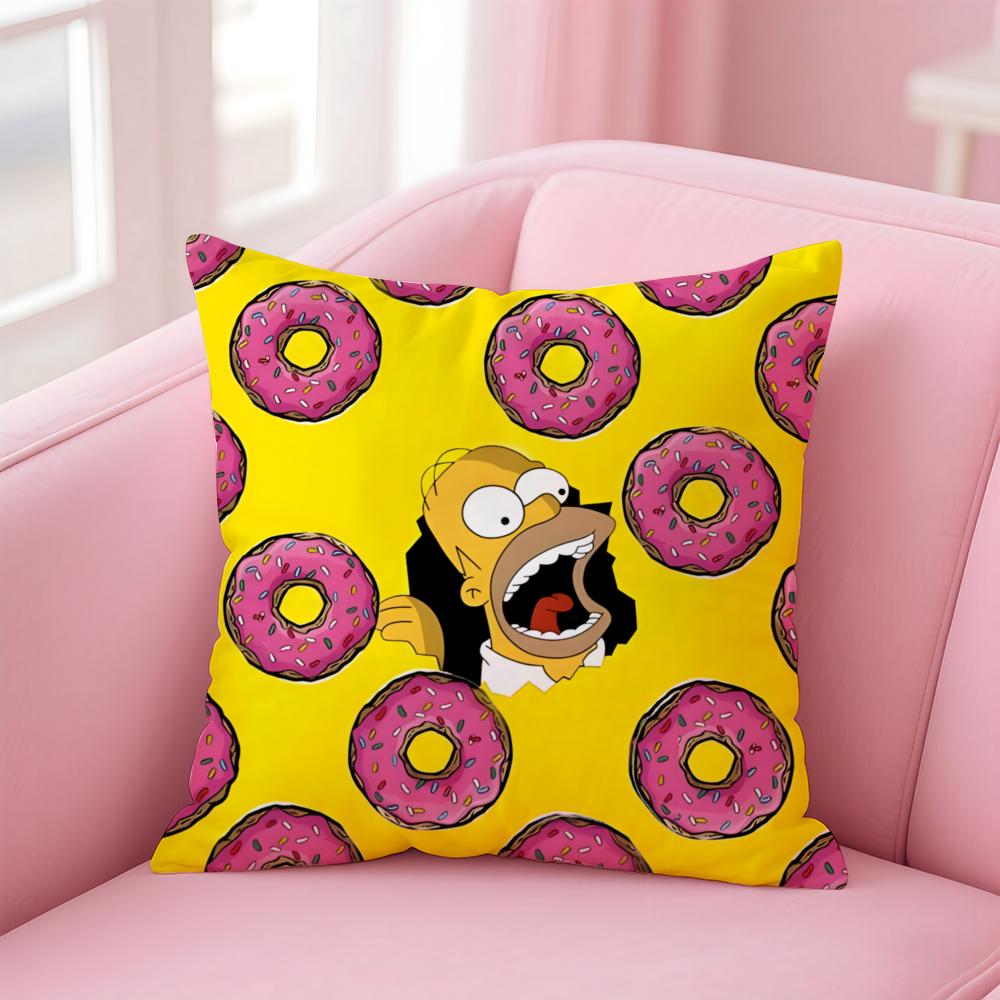 Husa de Pernă Anime S-Simpsons pentru Casă și Mașină, Multi-Scenă - Reversibilă, Moale și Durabilă pentru Utilizare Zilnică