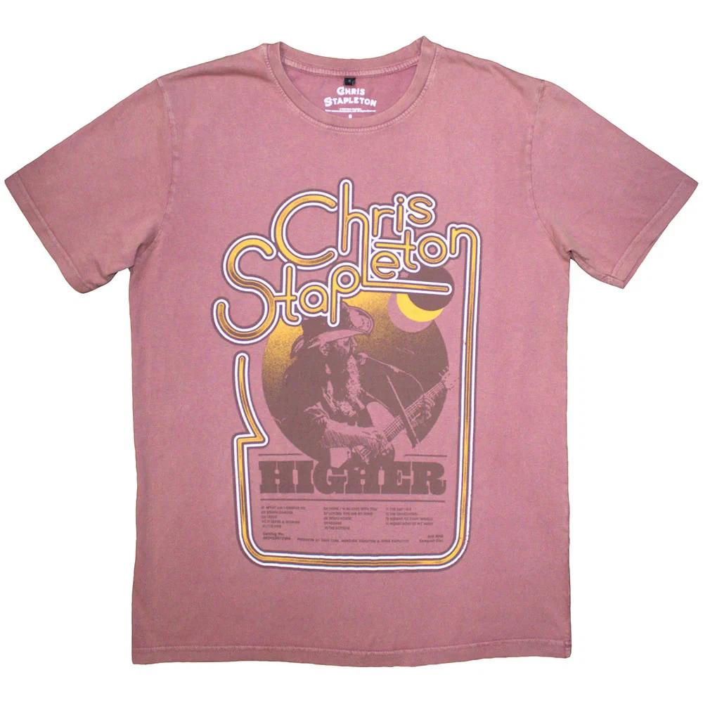 Chris Stapleton Stone Wash T-Shirt: Higher (Kashmir Red) OFFICIAL NEW