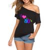 Sexy '80s Off-Shoulder Retro Party Short-Sleeve Women's T-shirt