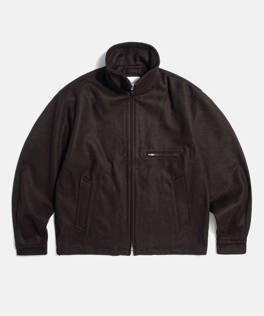 Espionage Wool Blend Track Blouson Dark Brown