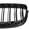 BMW 5 F07 GT 09-17 Grille Between Headlights (Kidneys) Left + Right Set, Black Glossy Double Bar