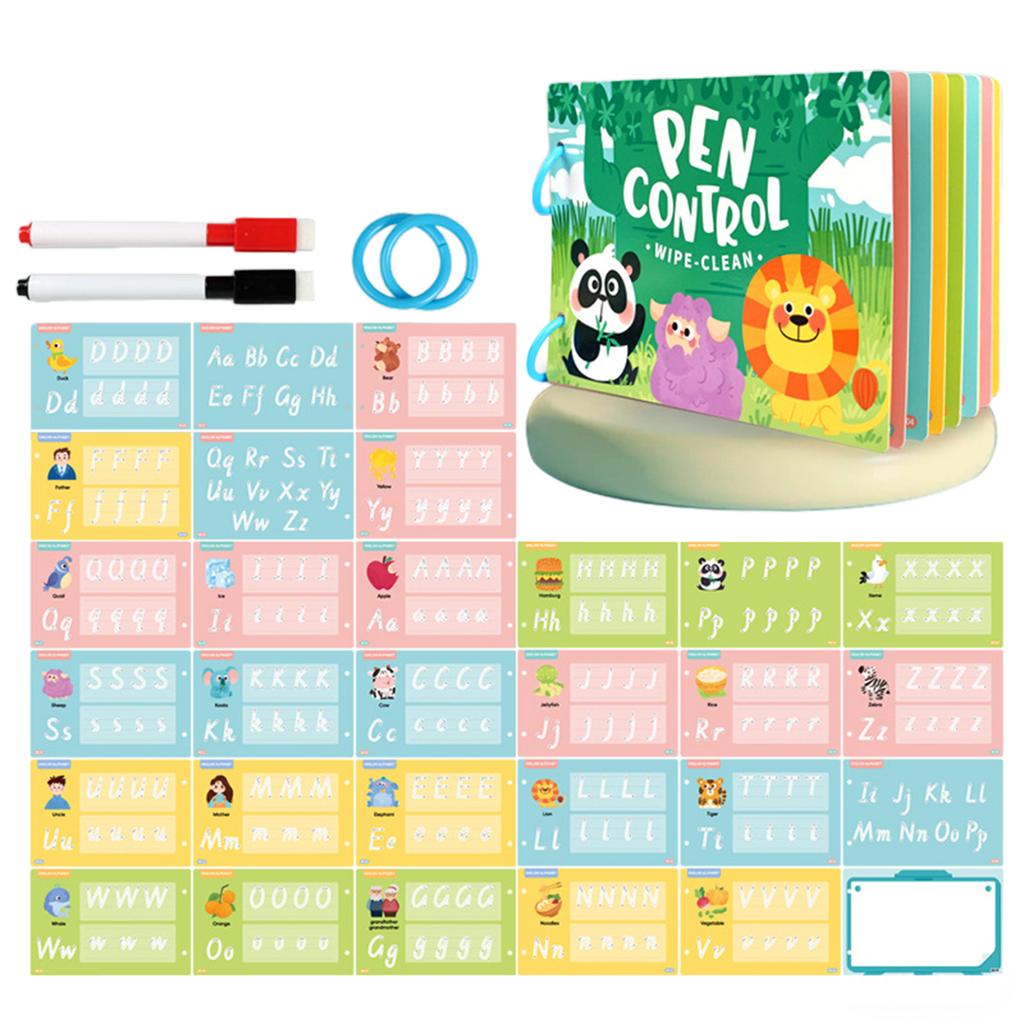 Write Wipe Activity Book Toddler Pen Control Training Book Funny Pen Guide Training Card Book for Children Early Learning