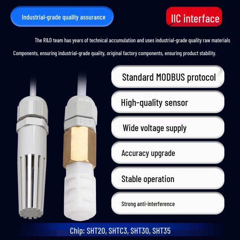RS485 Temperature and Humidity Sensor: Real-time Monitoring, High-Temperature, Dustproof Probe Transmitter