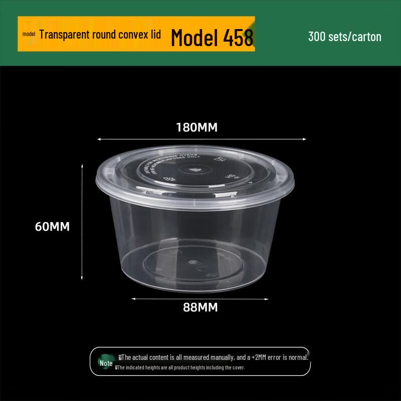 Disposable Transparent Plastic Round Food Containers with Lids