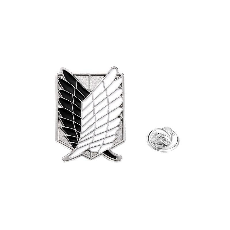 

Брошка з сплаву «Атака Титанів»: Чорно-білий значок Розвідувального корпусу «Крила Свободи» срібний/чорний